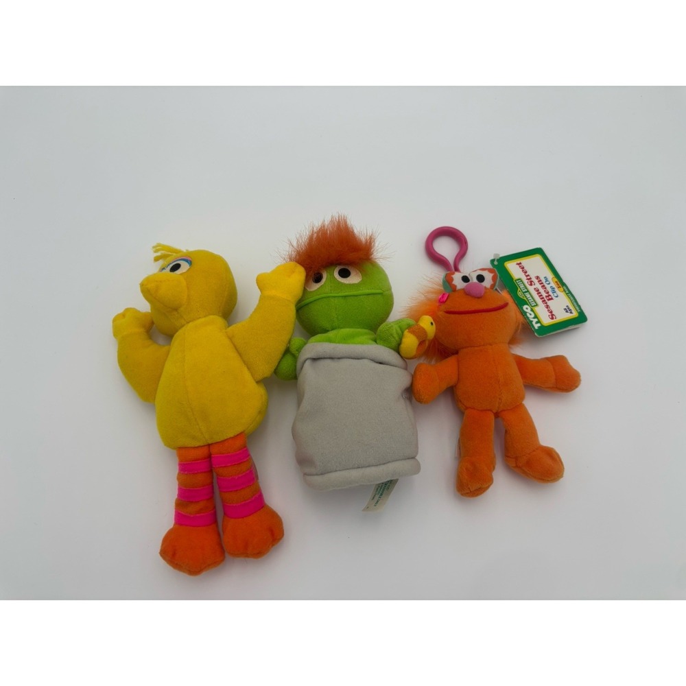 Vtg Lot Of 3 SESAME STREET Tyco Beans BEAN BAG PLUSH TOY  1997 6"